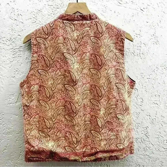 Orvis paisley button front vest size Medium - Picture 7 of 9
